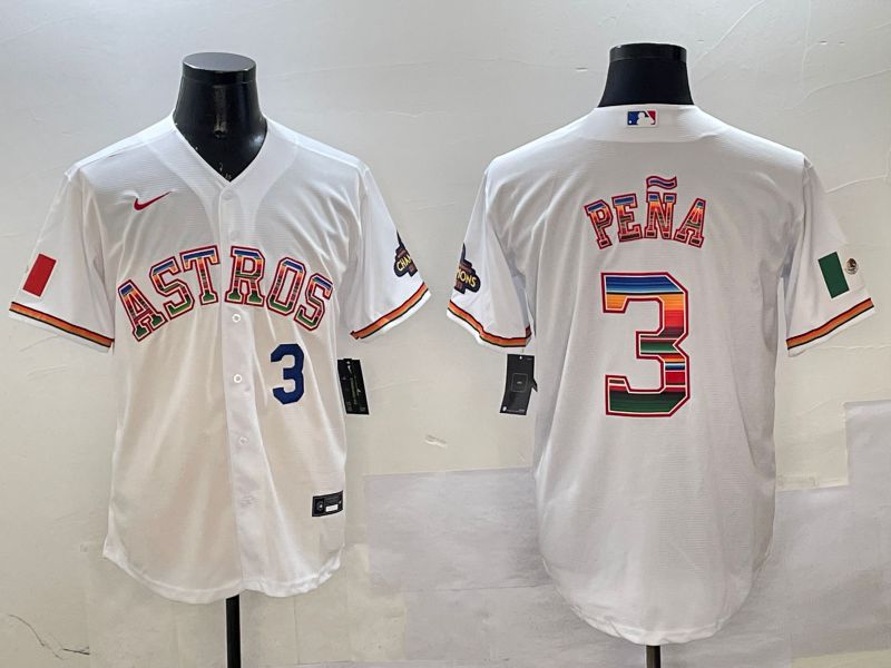 Men Houston Astros #3 Pena White Mexico 2025 Nike MLB Jersey style 5->houston astros->MLB Jersey